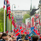 The Children's Parade headed for the Royal Palace. Photo: Fredrik Varfjell / NTB scanpix